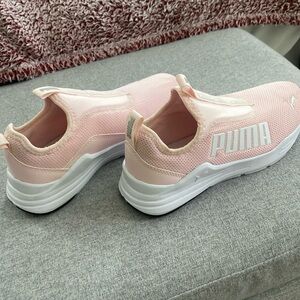 Pink puma slip ons